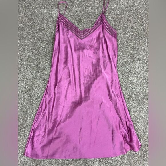 Victoria’s Secret Silk Lingerie Set Purple Slip Dress + Robe (M/OS) - Picture 3 of 11